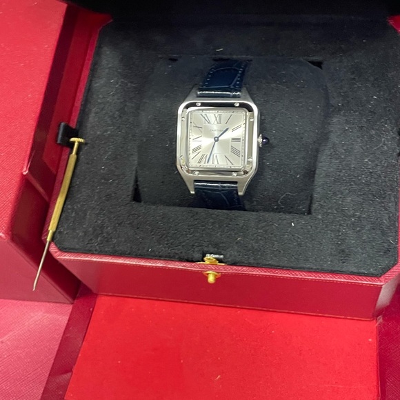 Men's Black Leather Strap Watch
